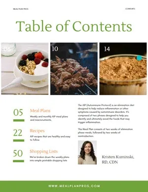 AIP Diet Table of Contents
