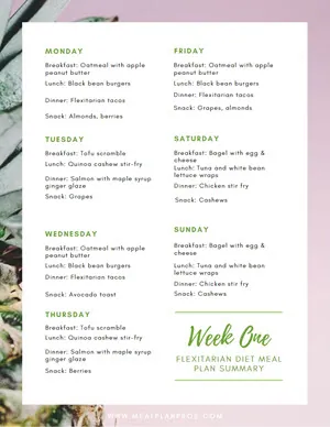 Flexitarian Meal Summary
