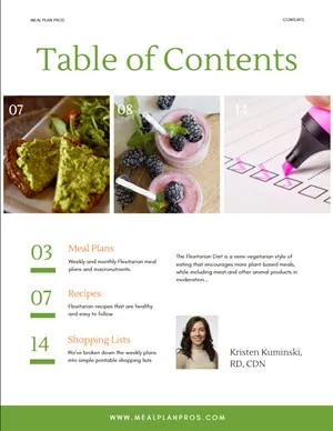 Flexitarian Table of Contents