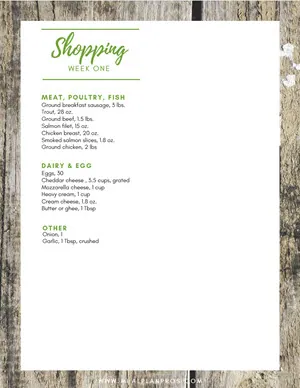 Carnivore Diet Meal Plan Shopping List